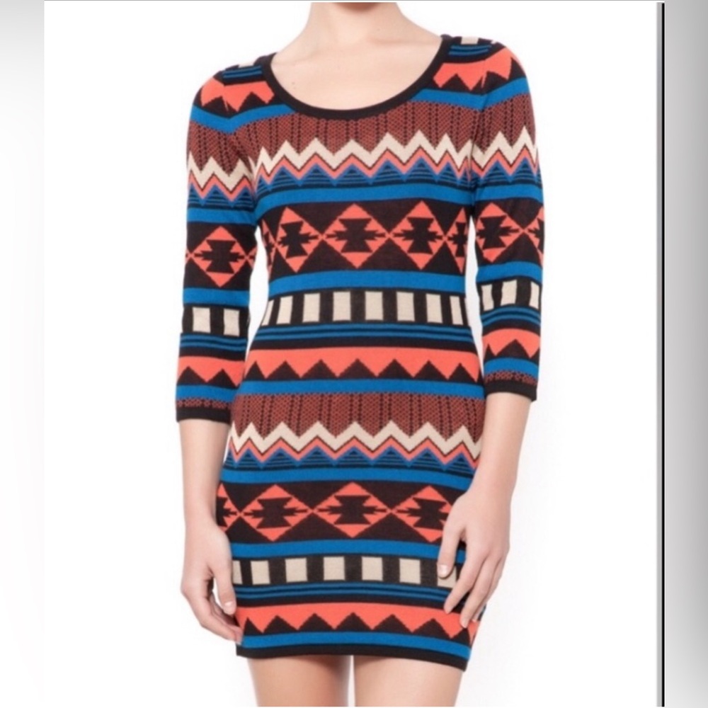 Flying Tomato Aztec Print Mini Dress - Picture 1 of 3